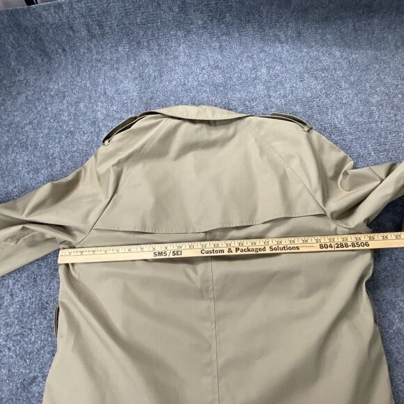Vtg Andhurst Trench Coat Mens 42R Khaki Borg Zip Out Faux Fur Pile Lining USA - Picture 16 of 16